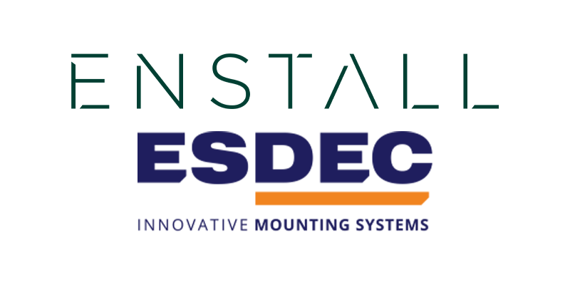 Enstall and Esdec logo — innovative solar mounting systems